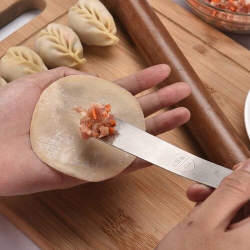 304 Stainless Steel Digging Spoon Household Dumpling Filling Ruler Picking Wave Design Non-Slip Pastry Wonton Tools Accessories