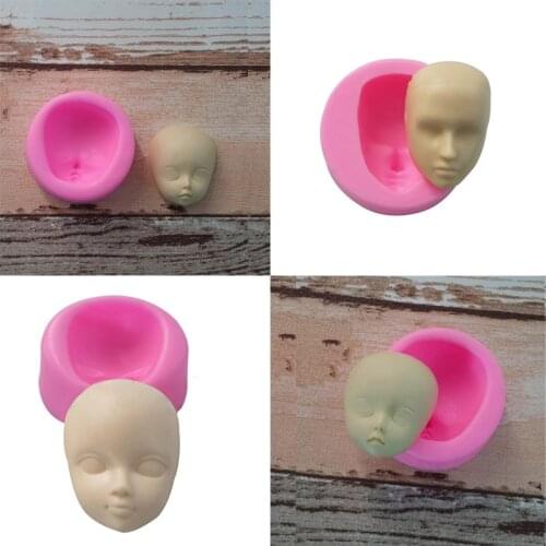 3D Baby Face Polymer Clay Resin Molds Girl Head Human Face Fondant Cake Decorating Tool Silicone Mold