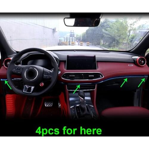 4pcs for MG HS 2018-2019 Central Control Instrument Station Decorative strip Stainless steel