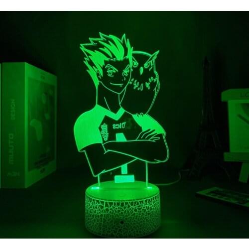 Acrylic Led Night Light Anime Haikyuu Led Panel Lights Shoyo Hinata Figure for Kids Bedroom Decor Nightlight Manga Cool Gift Chi