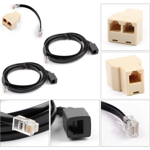 Artudatech 2Pcs 3m 6-Pin Mic Extend Wire + 1Pcs 1 to 2 Splitter Adapter For Yaesu FT 7800R 8800R 7900R 8900R Radio