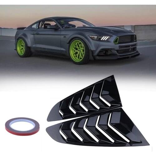AU04 -Car Carbon Fiber Vent Side Window Louver Cover ABS for Ford Mustang 2015-2017