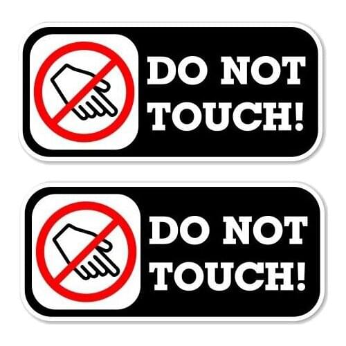 Aliauto 2 X Warning Car Sticker Do Not Touch Auto Decor PVC Decal Cover Scratches for Mazda Cx 5 Gti Vw Golf 5 Nissan,11cm*5cm