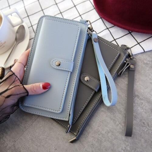Brand New Women Wallet Bags Simple Zipper Coin Purses Clutch PU Leather Lady Purse Phone Pocket Card Holder Girls Carteras