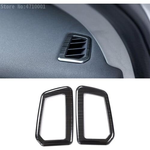 Stainless Steel Black Brushed Car Dashboard Side Air Conditioning Vent Outlet Frame Trim For Land Rover Discovery Sport 2015-17