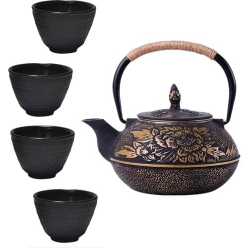 Cast Iron Teapot Cup Tea Set Kettle Caneca With Filter Kung Fu Pot Copo Penoy Drinkware 5pcs