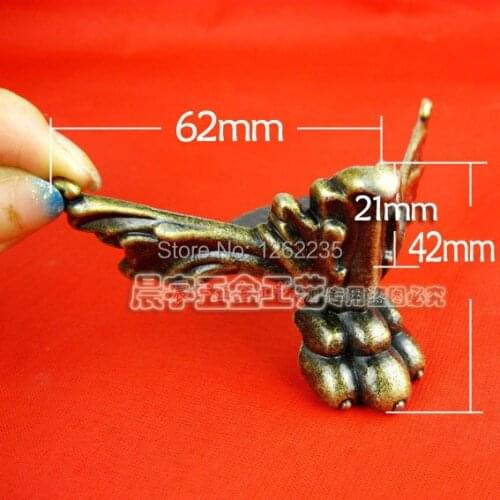 62*42mm Decorative gift box sides corner Antique wooden palette foot box buckle Hardware Alloy foot care Furniture legs