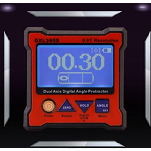 DXL-360S High Precision Double Axis Angle Meter Digital Display Level Meter Ruler DXL-360S Upgrade Measure Box Protractor
