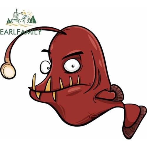 EARLFAMILY 13cm x 10.1cm for Humpback Anglerfish Creative Car Sticker Personality Vinyl Car Styling Simulation Fun Vehicle Decal