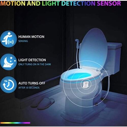 8/16 Colors Toilet Room Lamp Toilet Induction Night Light Multi Color LED Lamp Toilet Ornament Toilet Motion Sensor Lamp