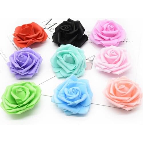 25-200pcs of 7cmPE foam Rose Head artificial Flower For halloween christmas wedding wife mother girl friend Birthday Decoration