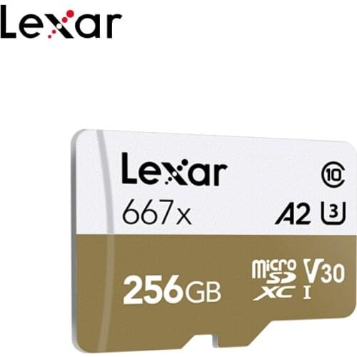 Lexar 256GB Micro SDXC UHS-I Cards 64G A2 U3 V30 Class 10 Card For 1080p Full-HD Professional 667x 3D For 4K Video
