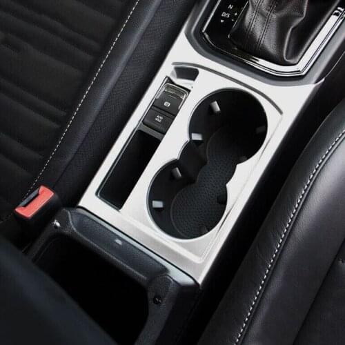 ABS Matte For Touran 2016 2017 2018 2019 Car Front water cup frame decoration strip Cover Trim accessories car styling 1pcs