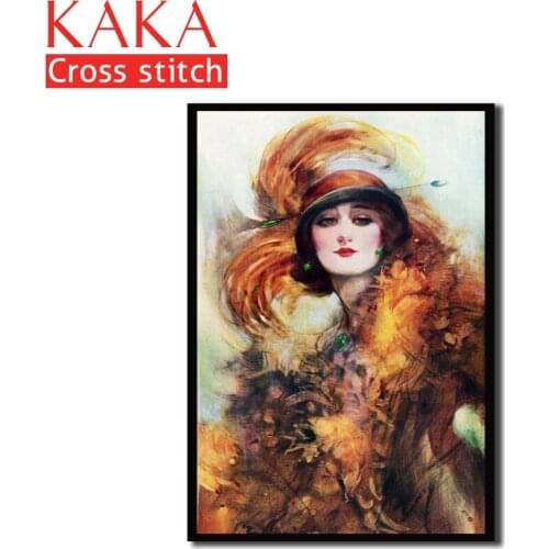 Cross stitch kits,Embroidery needlework sets with printed pattern,11CT-canvas for Home Decor Painting,DMC portrait Full NCKP013