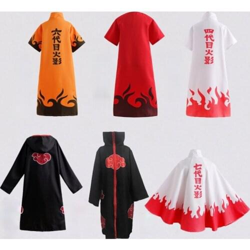 Anime Ninja cosplay cape costume red cloud robe skirt four generation six generation Halloween suit