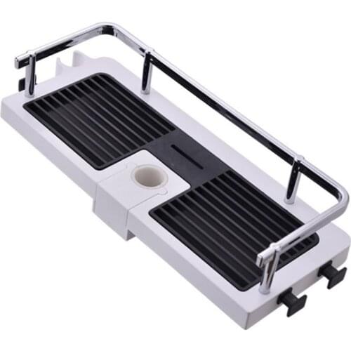 New Adjustable Bathroom Shelf Rack Storage Holder Shower Draining Organizer Basket Gel Shampoo Bathroom Rod Accessories Mou I0W8