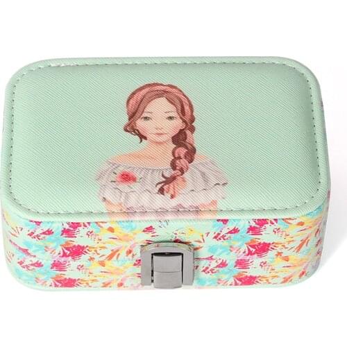 2020 New Creative Design Fashion Korean Cute Cartoon Beauty PU Leather Jewelry Organizer Box Lovely Suitable For Young Girl