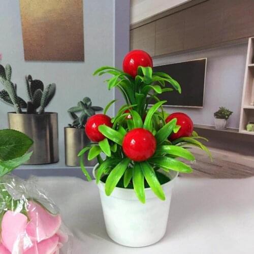 Новогодние украшения 2021 Artificial Plant Fruit Bonsai Garden DIY Wedding Party Office Home Desktop Decor