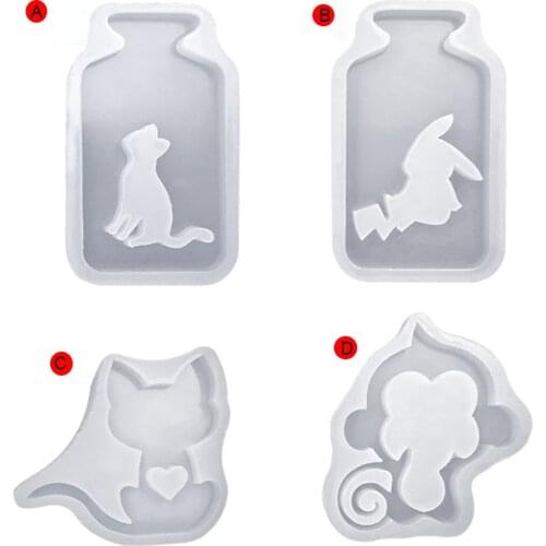 Monkey Cat And Bottle Squirrel Hollow Liquid Silicone Mold For DIY Handmade Jewelry Pendant Necklace Making Tools 1PCS