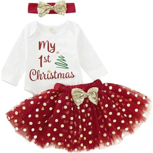 Newborn Infant Baby Girl My 1st Thanksgiving Turkey Romper Bodysuit+Tulle Tutu Skirt+Headband Christmas Outfit
