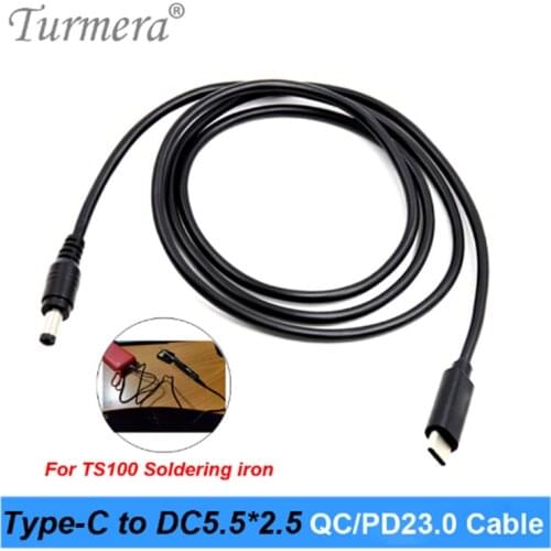 PD QC3.0 20V Trigger for PD Power Supply Type-C to DC 5.5*2.5mm Charging Cable Power Bank to TS100 Soldering Iron and Laptop Use