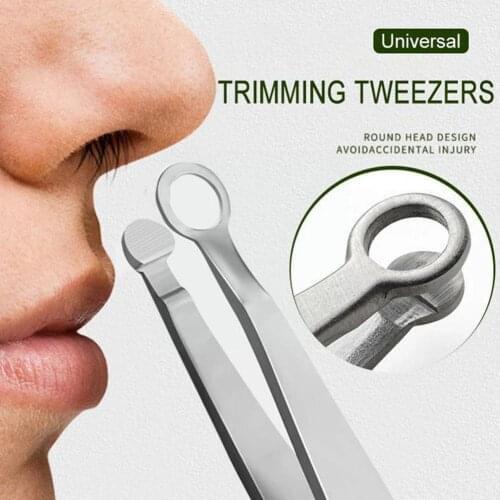 Nose Hair Trimming Tweezers Nose Trimmer Tweezer Round Nose Removal Trimming Nose Steel Removal Hair Perfect Hair Tweezers U3T4