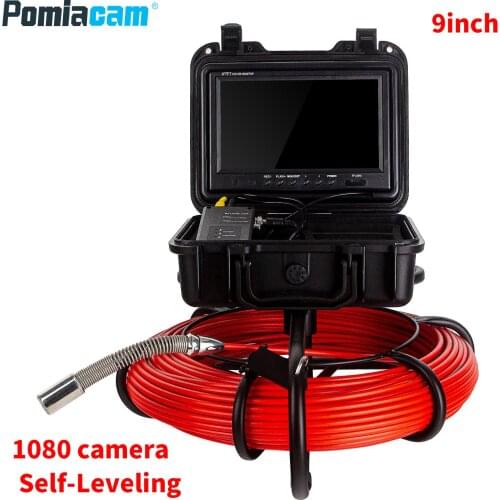 WP9600FW 1080P HD Sewer Pipe Inspection Self-balancing endoscope camera 7mm red cable 50M 4500mAh battery for Pipeline repair