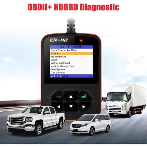 LAUNCH Creader CR-HD Heavy Duty Truck Fault OBD2 Code Reader Scan Tool OBD II Diagnostic Tools Truck OBD Scanner Multi-languages