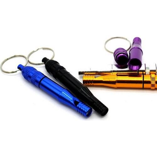 Alloy Aluminum Survival Whistle Outdoor Hiking Camping Keychain Whistles Waterproof Random Color