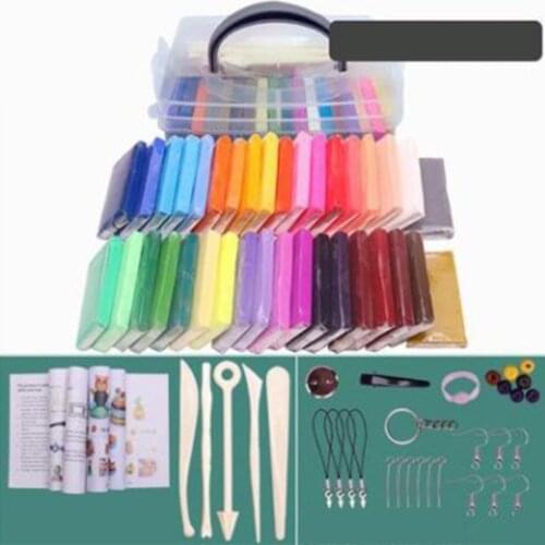 Polymer Clay Starter Kit 36 Colors Oven Bake Clay Baking Modeling Clay DIY Soft Craft Clay Accessories and Storage Box 36 Blocks