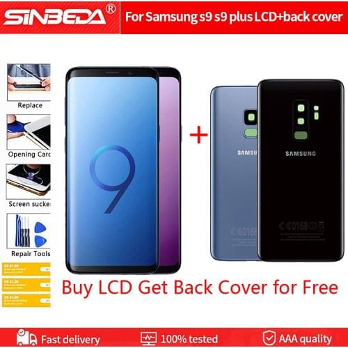 Super AMOLED Display for SAMSUNG Galaxy S9 LCD Display G960 Display S9Plus Lcd G965 Touch Screen With Burn free Battery Cover