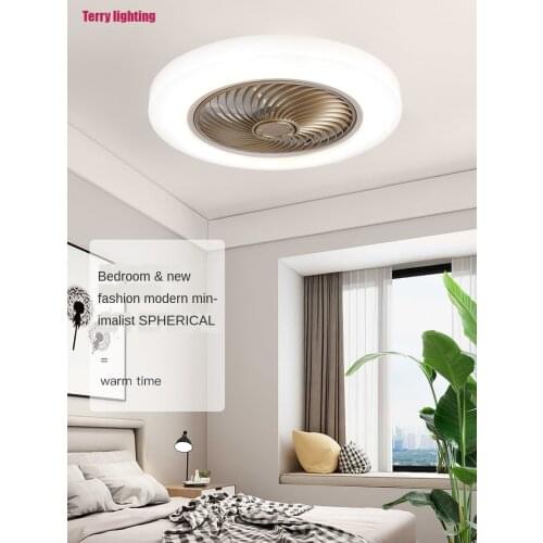 Smart Ceiling Fan bedroom with lights remote control ventilation lamp 45 cm invisible air blade retractable and mute