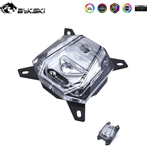 BYKSKI CPU RGB Watercooler For Ryzen AMD AM3 AM3+ AM4 ,INTEL LGA 1150 1151 1155 1156 X99 X299 Platform,RGB Edition