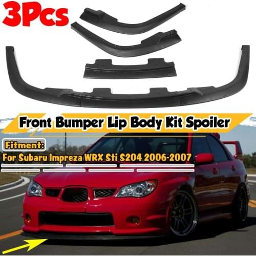 High Quality 3x Car Front Bumper Lip Deflector Lip Splitter Spoiler Diffuser Body Kit For Subaru Impreza WRX Sti S204 2006-2007