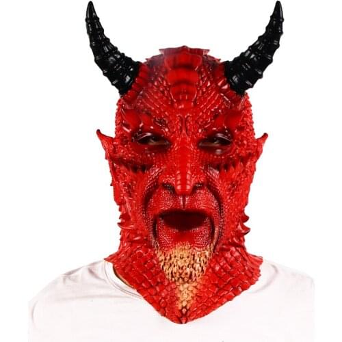 Adult Evil Devil King Of Lies Horror Latex Mask Halloween Fancy Dress Accessories Cosplay Demon Costume Props