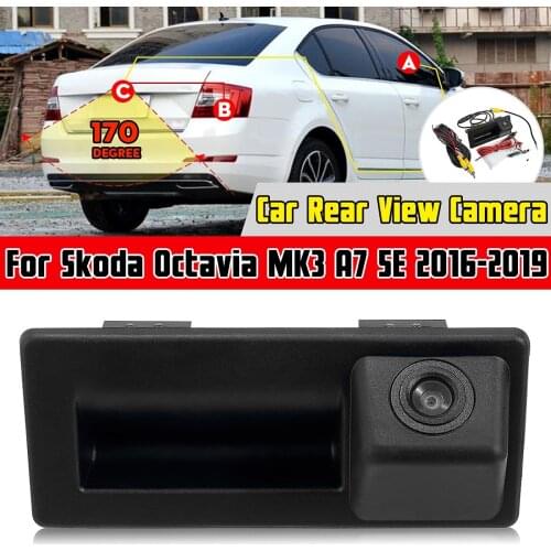 Rear trunk tailgate, rear door handle, rear view, reversing camera HDfor Skoda Octavia MK3 A7 5E 2016 2017 2018 Superb 3