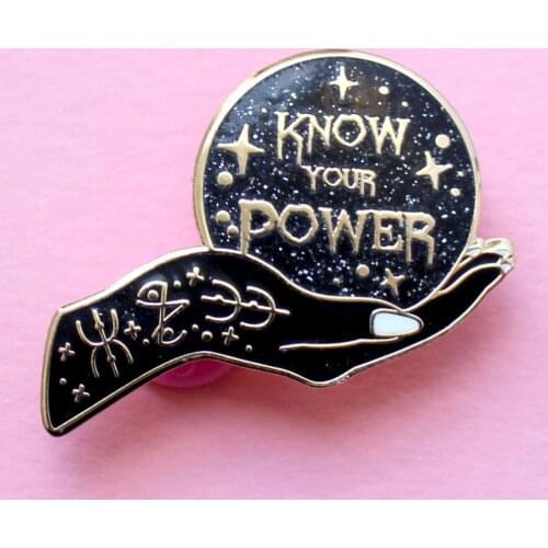 Feminist Girl power witch enamel pin Witchy badge