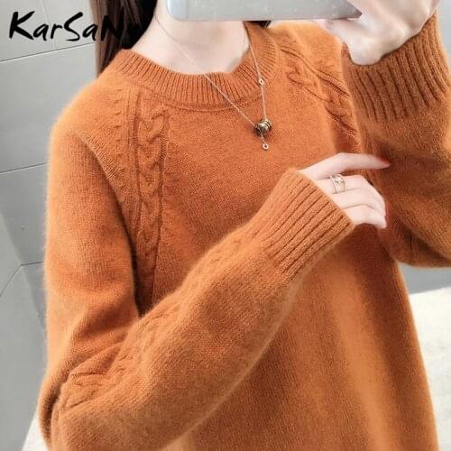 Womens Sweater And Pullover Winter Long Sleeve Blue Womens Jumper Vintage Pull Femme Autumn Winter Knitted Sweater Women 2020