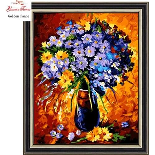 Golden Panno,Needlework,Embroidery,DIY DMC Painting cross stitch,Kits,14ct flower cross-Stitching,wall dec 1213
