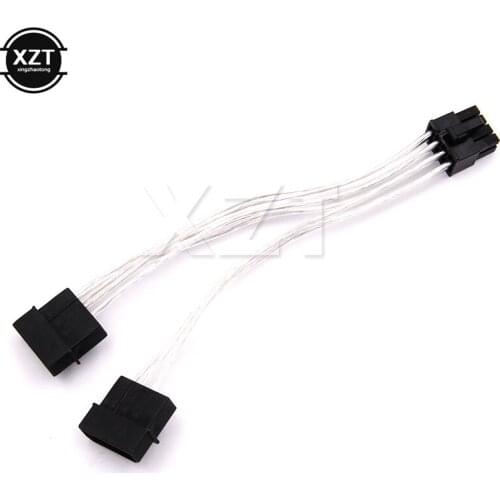 1pcs 2 IDE Dual 4pin Male to 8 Pin 5 inch Female PCI-E Express Y Molex Adapter Power Cable high quality