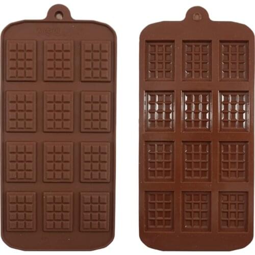 1PCS Silicone Mold 12 Cells Chocolate Mold Fondant Patisserie Candy Bar Mould Cake Mode Decoration Kitchen Baking Accessories