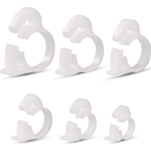 100PCS Plumbing Irrigation Tube White Double Gripping Plastic hose clamp Strong Snap Ratcheting Buckles Fixed Clips Fastener