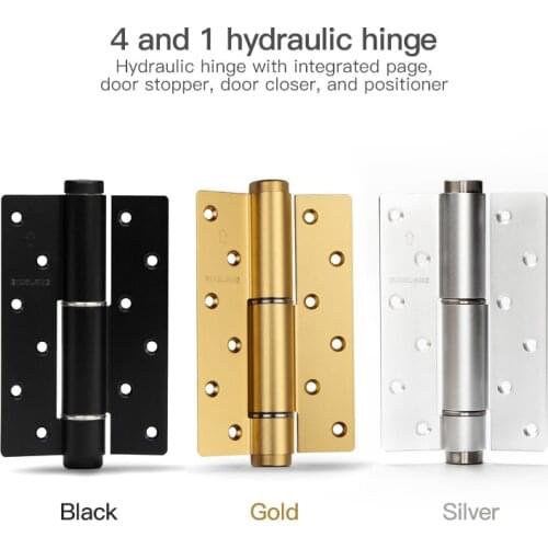2 Pcs 6 Inch Adjustable Invisible Door Hinge with Door Closer Cushioning Invisible Hydraulic Spring Hinge Automatic Door Closing