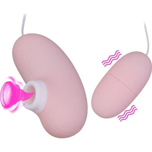 2 In 1 Vibrator Sex Toy for Women G Spot Massage Sucker Vibrating Egg Clitoris Vagina Stimulate Bullet Masturbation