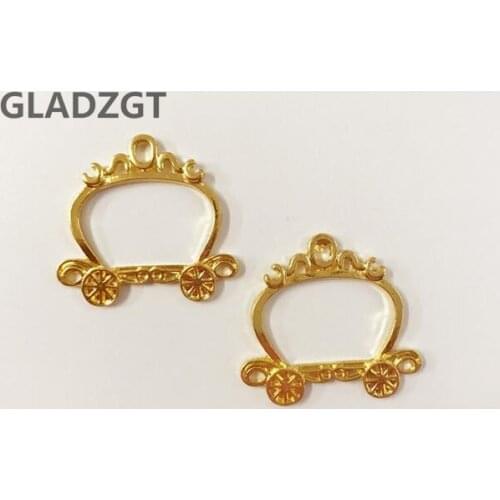 5 pcs/lot Metal Frame Pendant Gold Charm Bezel Setting Cabochon Setting UV Resin Charms