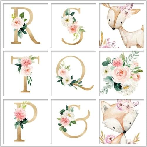 5d Diamond Painting Custom Name 26 Letters Wall Decor Full Drill Round Diamond Embroidery Diy Baby Girl Room Decor Gift