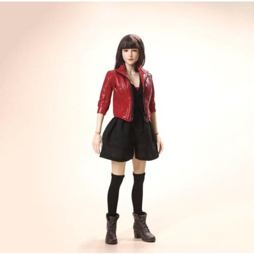 AS065 1/6 Scale Trendy Witch Leather Dress Suit for 12" Action Figure Body Females Doll Accessories Toy