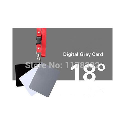 Exempt postage + tracking number Mini 3in1 Digital Grey Card / Neck Strap White Black 18% Gray Color Focus White Balance Strap