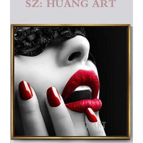 Large murals Sexy little girl with red lips and red fingers High quality family hotels Decoration Modern realistic decoration