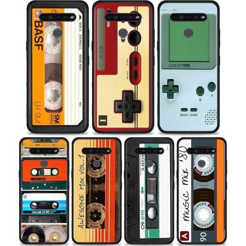 Cases For LG K71 K61 K52 K50 K50s K42 K41s K40s K40 G8 G7 G6 Caso Soft Coque Black Guscio retro mix cassette tape volume Camera